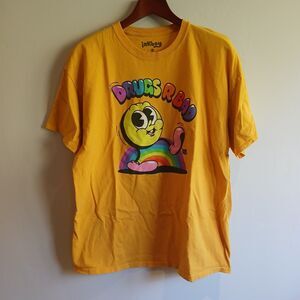 Unisex XL Inkboy Yellow Drugs R Bad Graphic T Shirt 100% Cotton